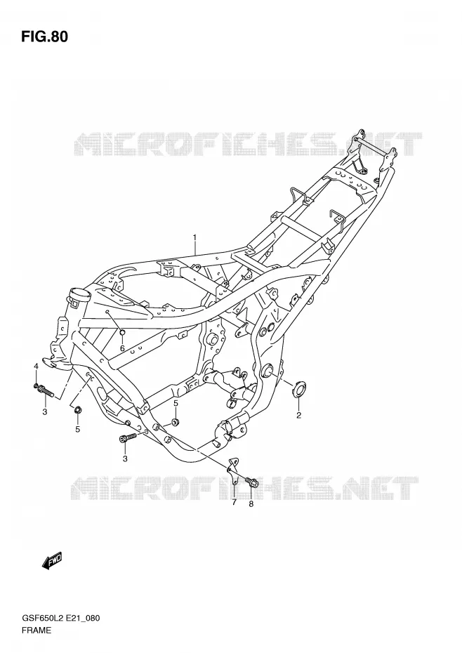 FRAME (GSF650SL2 E21) Suzuki MOTO 650 BANDIT 2012  GSF650SL2(E21)
