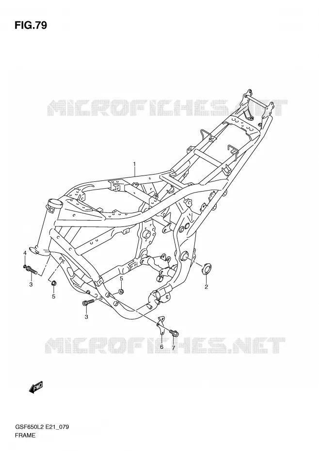 FRAME (GSF650UAL2 E21) Suzuki MOTO 650 BANDIT 2012  GSF650L2(E21)