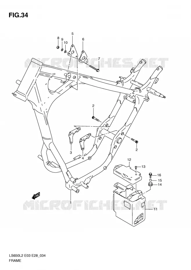 FRAME Suzuki MOTO 650 BOULEVARD 2012  LS650L2(E03)