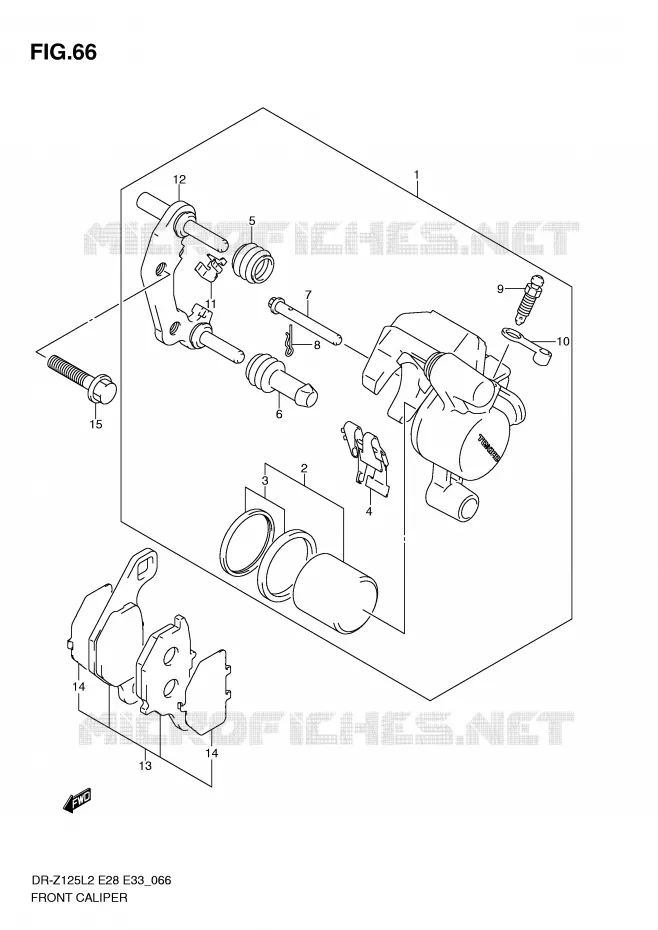 FRONT CALIPER (DR-Z125LL2 E28) Suzuki MOTO 125 DR-Z 2012  DR-Z125LL2(E28)