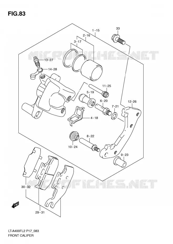 FRONT CALIPER Suzuki QUAD 400 KINGQUAD 2012  LT-F400L2(P17)