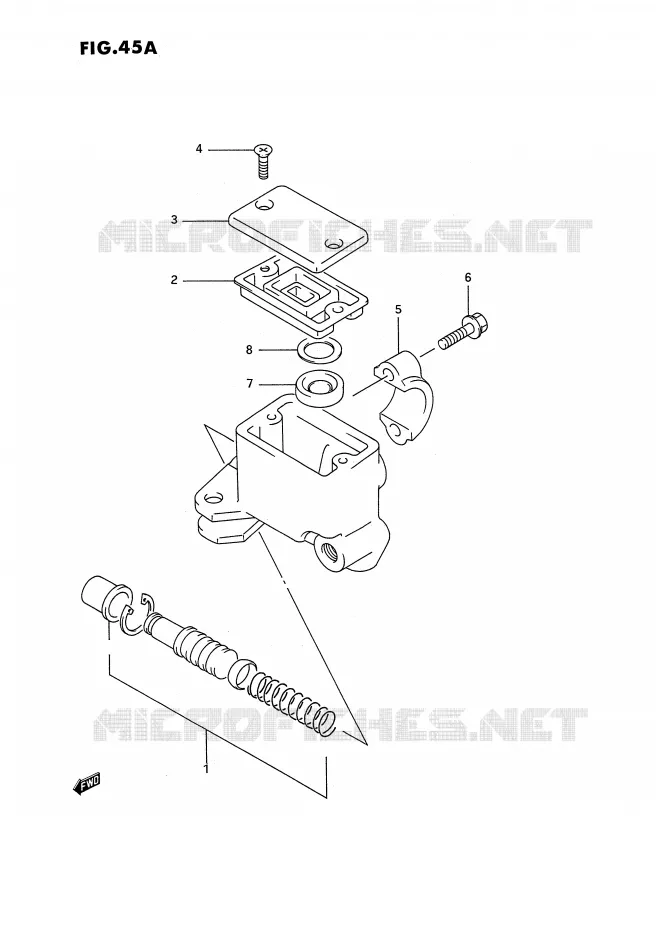 FRONT HOOFDREMCILINDER (MODELE M/N/P/R/S) Suzuki QUAD 250 QUADRUNNER 1995  LT-4WDS(E3)