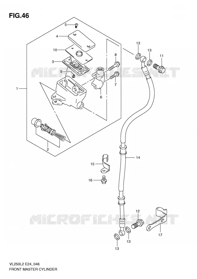 FRONT HOOFDREMCILINDER Suzuki MOTO 250 INTRUDER 2012  VL250L2(E24)