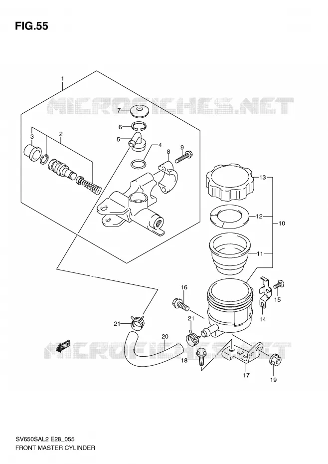 FRONT HOOFDREMCILINDER Suzuki MOTO 650 SV-S 2012  SV650SAL2(E28)
