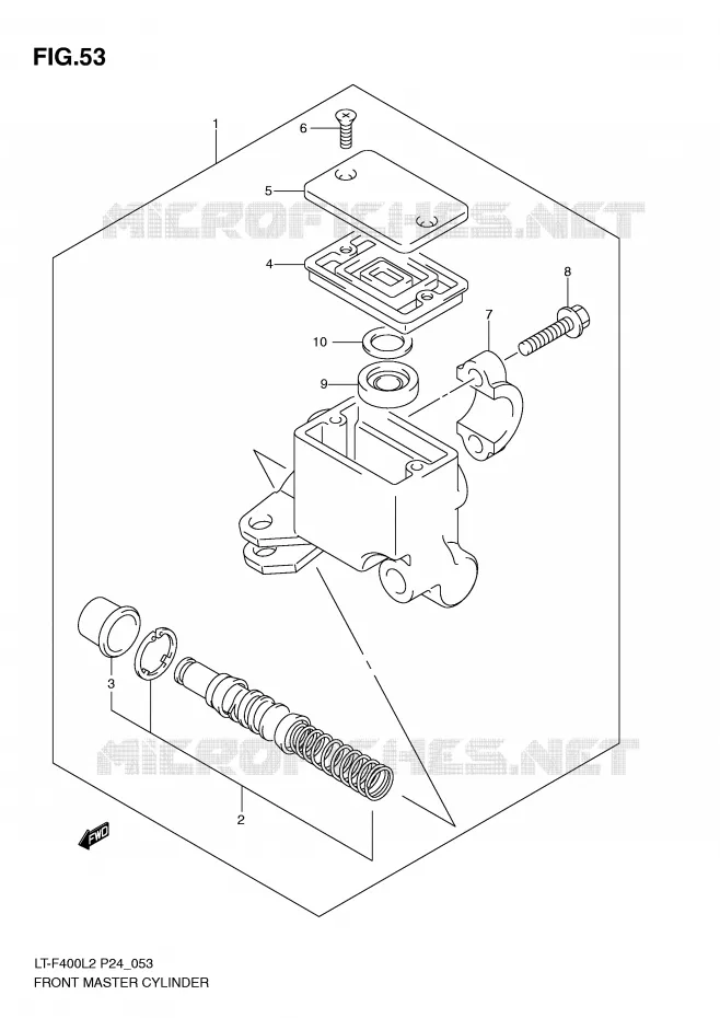 FRONT HOOFDREMCILINDER Suzuki QUAD 400 KINGQUAD 2012  LT-F400L2(P24)