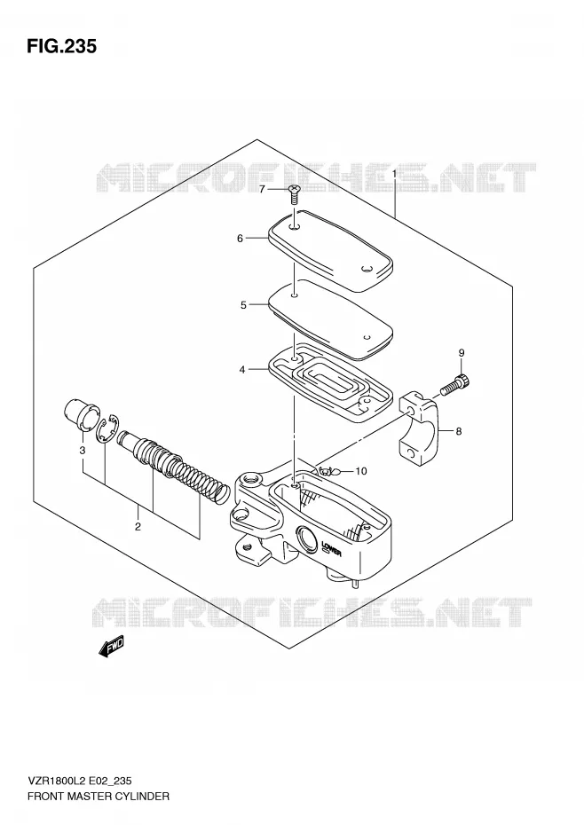 FRONT HOOFDREMCILINDER (VZR1800L2 E19) Suzuki MOTO 1800 INTRUDER 2012  VZR1800UFL2(E02)