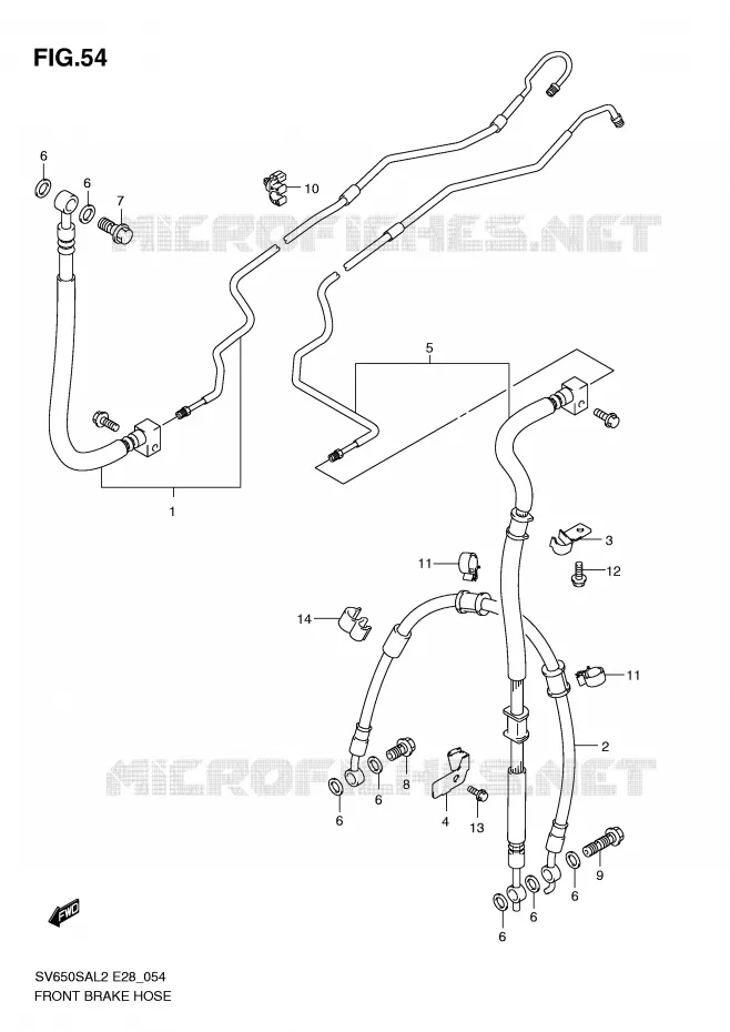 FRONT REMSLANG Suzuki MOTO 650 SV-S 2012  SV650SAL2(E28)