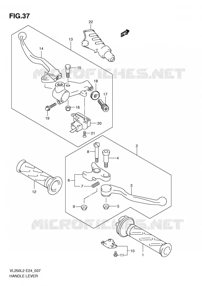 HANDGRIPS - LEVERS Suzuki MOTO 250 INTRUDER 2012  VL250L2(E24)