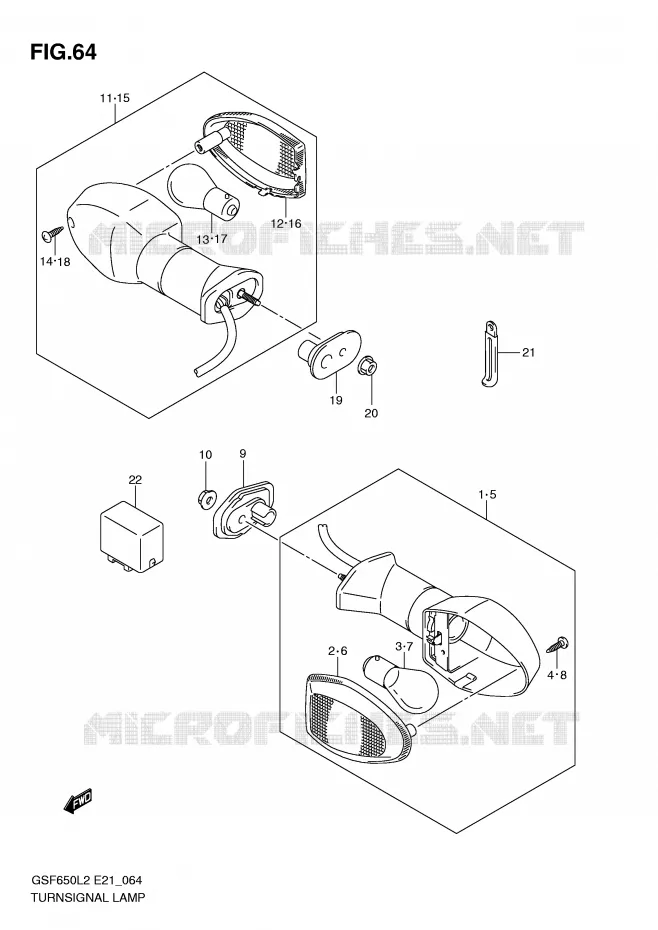 INDICATOREN (GSF650SAL2 E21) Suzuki MOTO 650 BANDIT 2014  GSF650SAL2(E21)