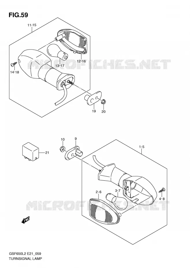 INDICATOREN (GSF650UL2 E21) Suzuki MOTO 650 BANDIT 2012  GSF650L2(E21)