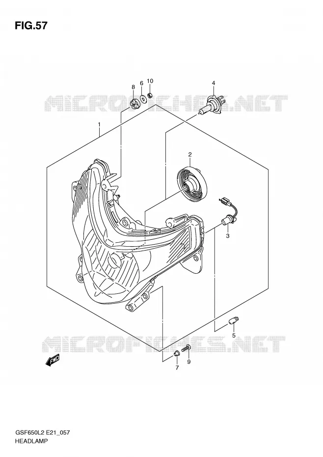 KOPLAMP (GSF650SUAL2 E21) Suzuki MOTO 650 BANDIT 2012  GSF650SUL2(E21)