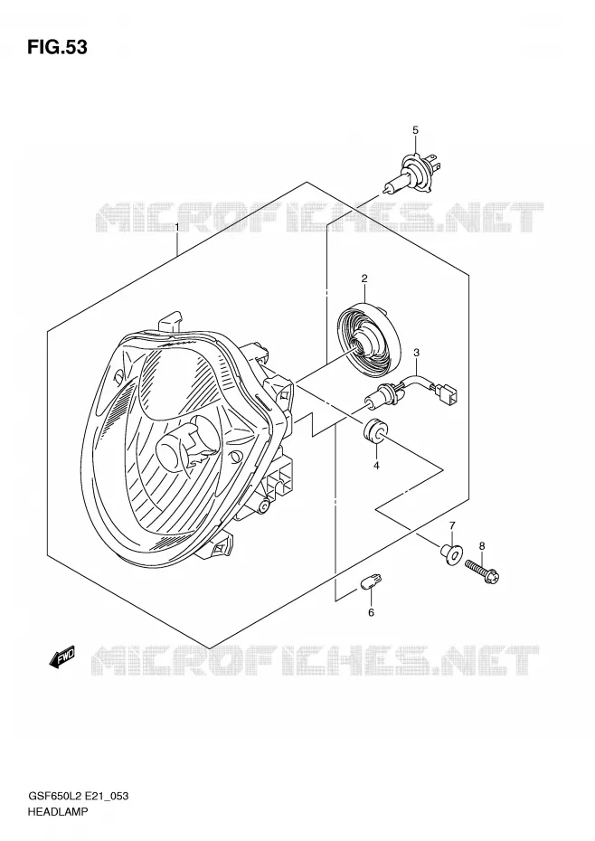 KOPLAMP (GSF650UAL2 E21) Suzuki MOTO 650 BANDIT 2014  GSF650SAL2(E21)