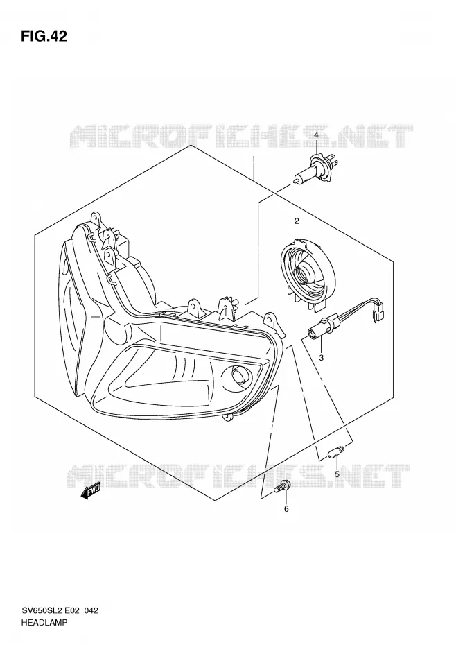 KOPLAMP (SV650SL2 E2) Suzuki MOTO 650 SV 2012  SV650SL2(E02)