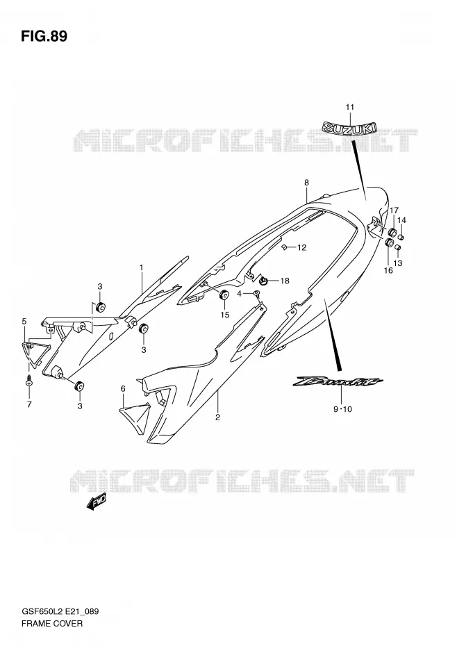 KUIP (GSF650AL2 E21) Suzuki MOTO 650 BANDIT 2016  GSF650SAL2(E21)