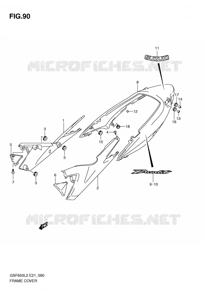 KUIP (GSF650UAL2 E21) Suzuki MOTO 650 BANDIT 2014  GSF650SAL2(E21)