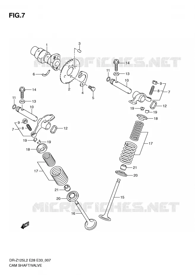 NOKKENAS - VALVES Suzuki MOTO 125 DR-Z 2012  DR-Z125LL2(E28)