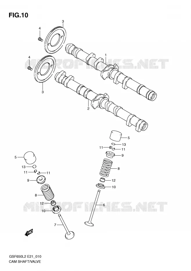 NOKKENAS - VALVES Suzuki MOTO 650 BANDIT 2012  GSF650SUL2(E21)