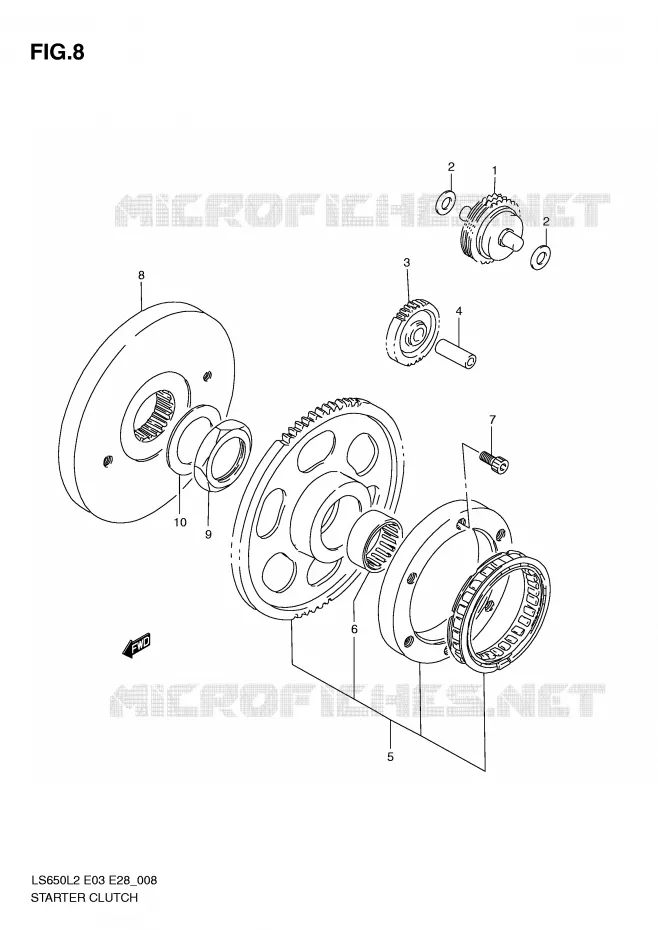 STARTMOTOR CLUTCH Suzuki MOTO 650 BOULEVARD 2012  LS650L2(E03)