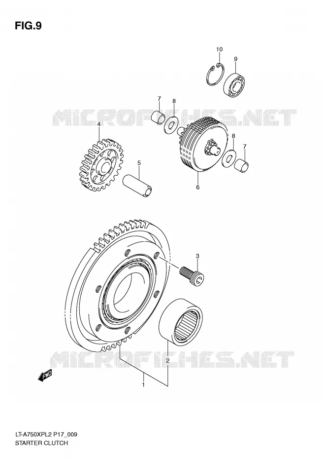 STARTMOTOR CLUTCH Suzuki QUAD 750 KINGQUAD 2012  LT-A750XPL2(P17)