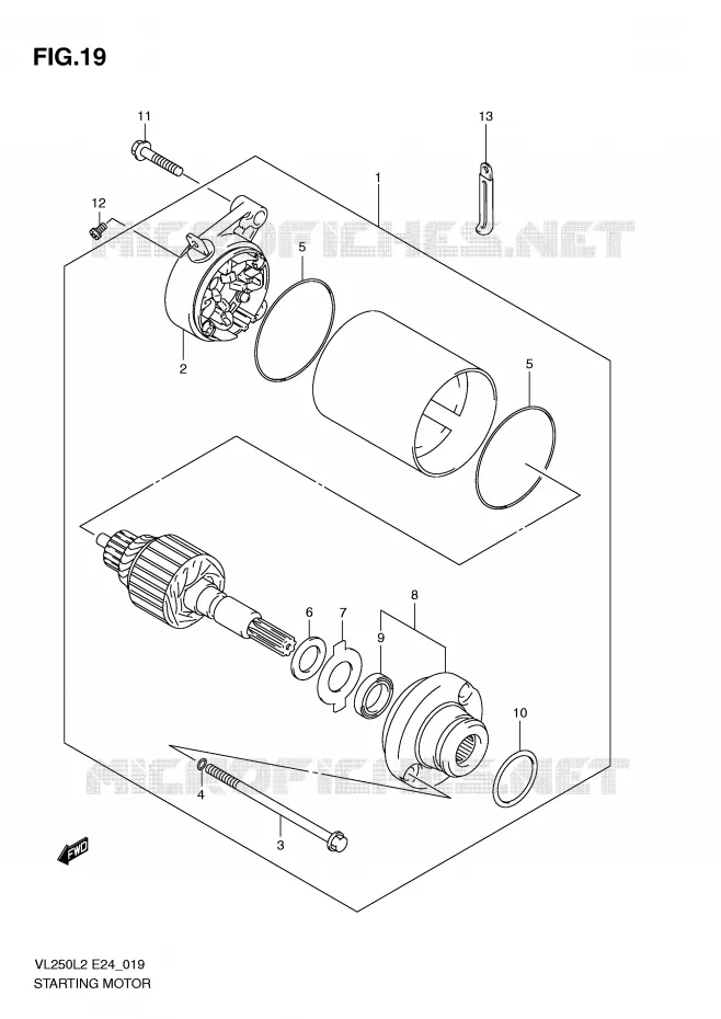 STARTMOTOR Suzuki MOTO 250 INTRUDER 2012  VL250L2(E24)