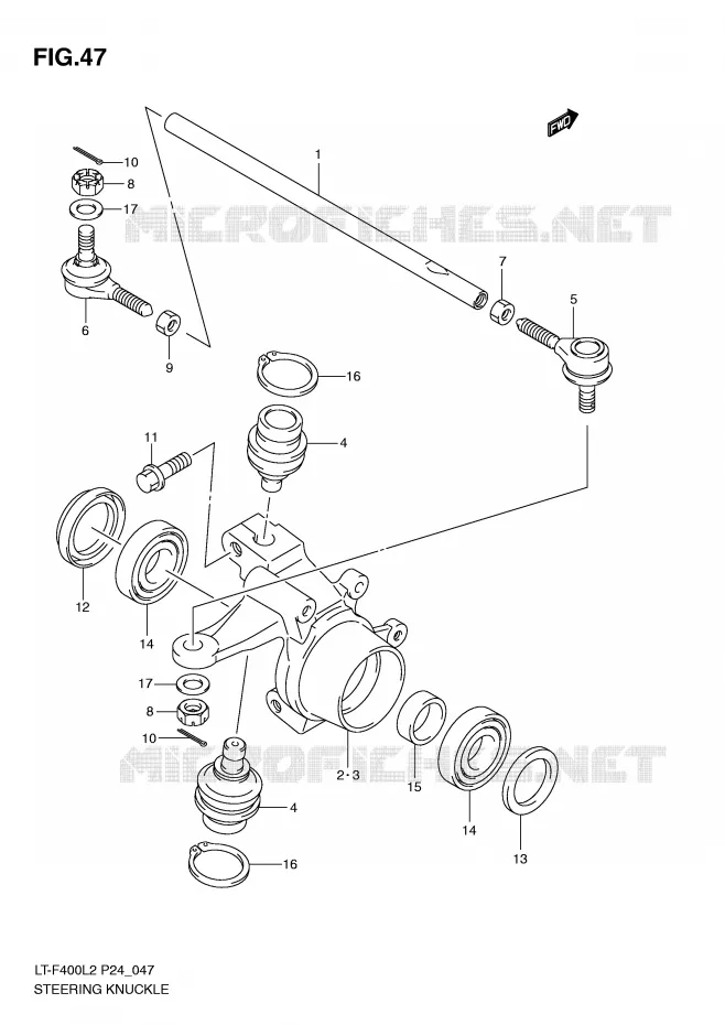 STUURINRICHTINGS - HUB Suzuki QUAD 400 KINGQUAD 2012  LT-F400L2(P24)