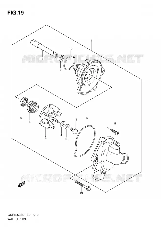 WATERPOMP Suzuki MOTO 1250 BANDIT 2011  GSF1250SL1(E21)