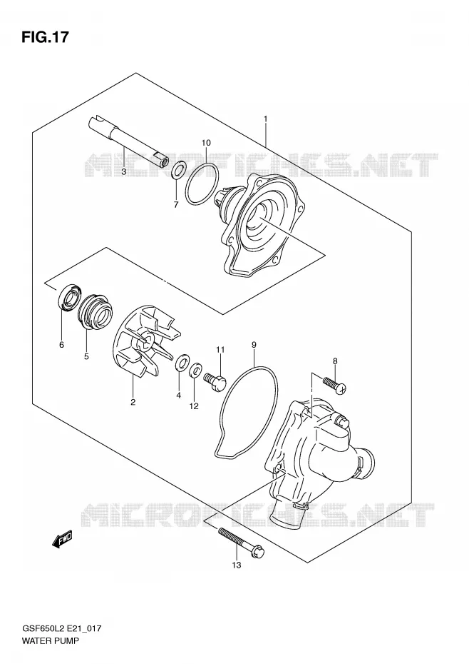 WATERPOMP Suzuki MOTO 650 BANDIT 2012  GSF650UL2(E21)