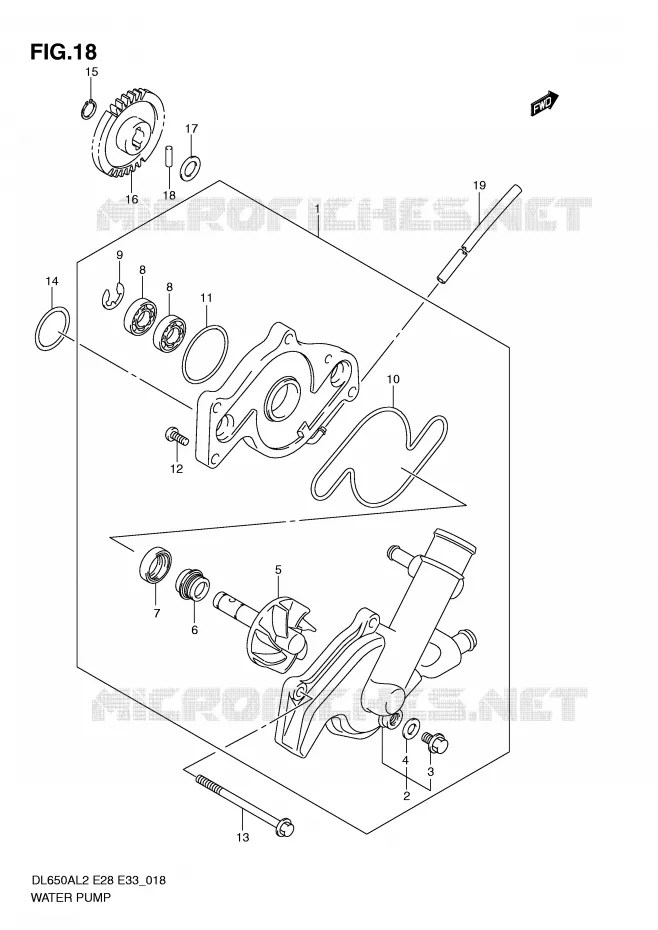 WATERPOMP Suzuki MOTO 650 V-STROM 2012  DL650AL2(E28)