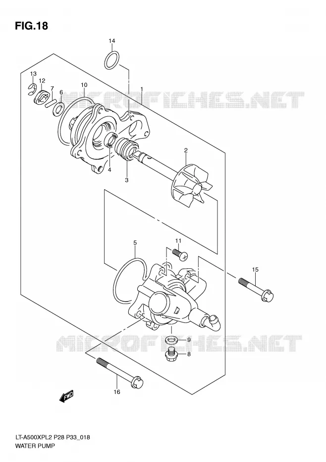 WATERPOMP Suzuki QUAD 500 KINGQUAD 2012  LT-A500XPZL2(P28)