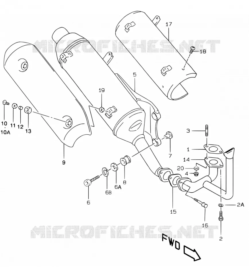 GELUIDDEMPER (MODELE K1, EXCEPT P26 AND AY50 P39 ) Suzuki SCOOTER 50 KATANA 2001  AY50WRYK1
