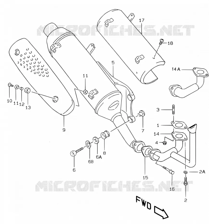 GELUIDDEMPER (MODELE X/Y EXCEPTE P26 AND AY50 P39 ) Suzuki SCOOTER 50 KATANA 2001  AY50WRYK1
