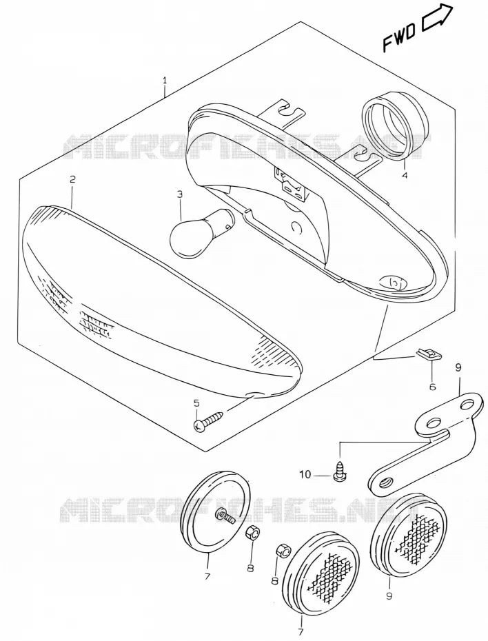 TAIL LIGHT ASSY Suzuki SCOOTER 50 KATANA 2001  AY50WRYK1