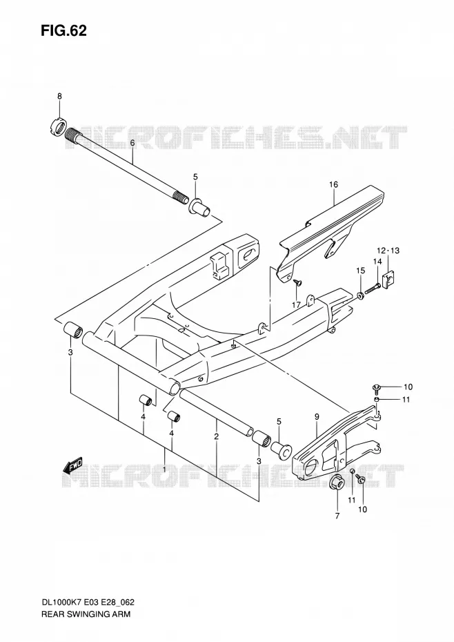 SWINGARM Suzuki MOTO 1000 V-STROM 2007  DL1000 K7 (E03,E28,E33)