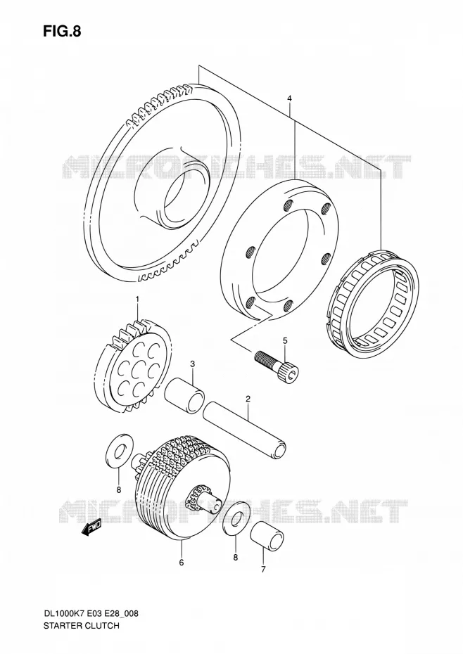 STARTMOTOR CLUTCH Suzuki MOTO 1000 V-STROM 2008  DL1000 K8 (E03,E28,E33)