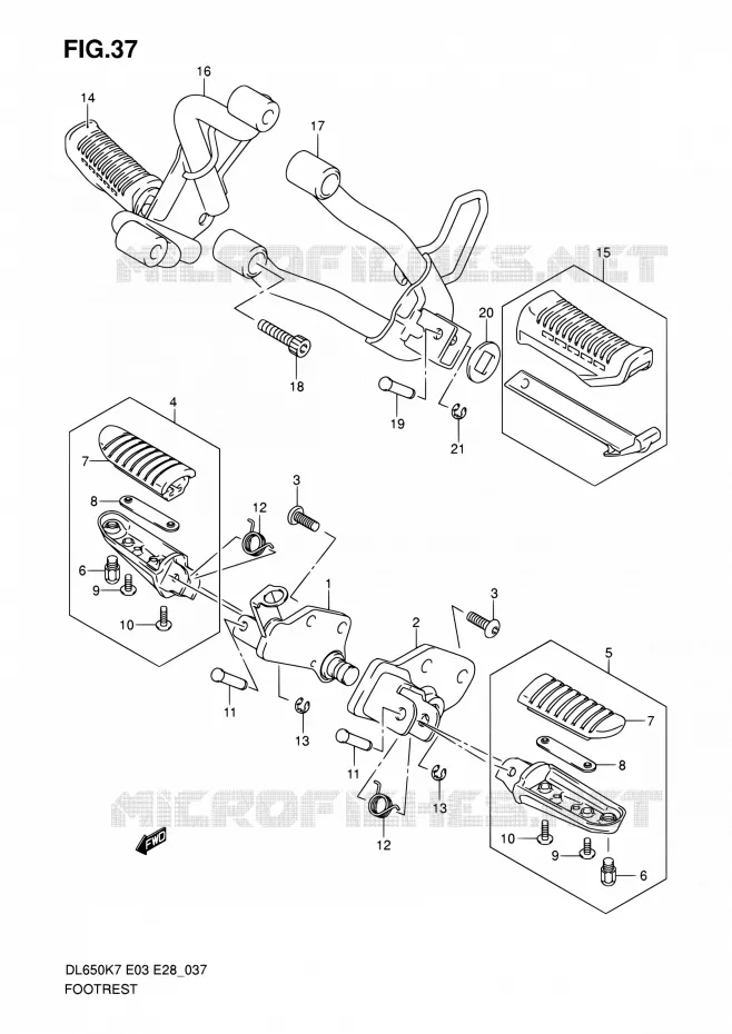 FOOTREST Suzuki MOTO 650 V-STROM 2007  DL650 K7 (E03,E28,E33)