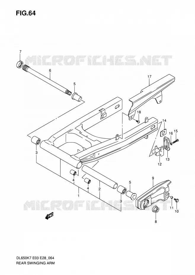 SWINGARM Suzuki MOTO 650 V-STROM 2009  DL650 K9 (E03,E28,E33)