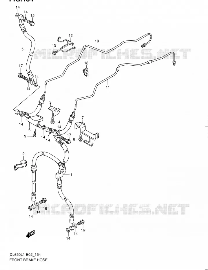 FRONT REMSLANG (DL650AL1 E19) Suzuki MOTO 650 V-STROM 2011  DL650 L1 (E02,E19,E24)