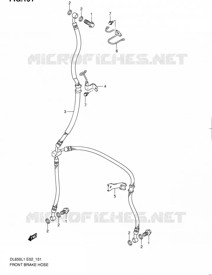 FRONT REMSLANG (DL650L1 E19) Suzuki MOTO 650 V-STROM 2011  DL650 L1 (E02,E19,E24)