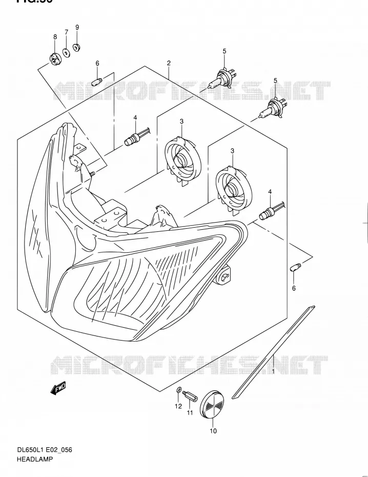 KOPLAMP (DL650AL1 E24) Suzuki MOTO 650 V-STROM 2011  DL650 L1 (E02,E19,E24)