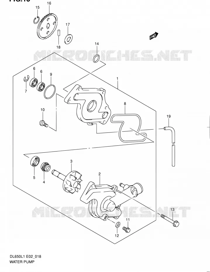 WATERPOMP Suzuki MOTO 650 V-STROM 2011  DL650 L1 (E02,E19,E24)