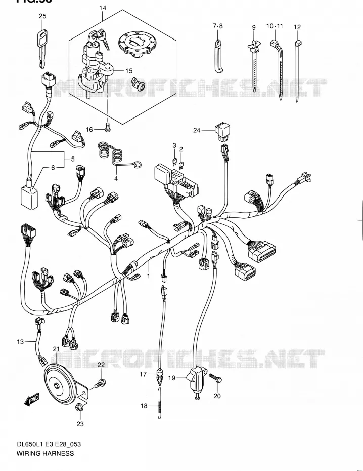 BEDRADING (DL650L1 E03) Suzuki MOTO 650 V-STROM 2011  DL650 L1 (E03,E28,E33)