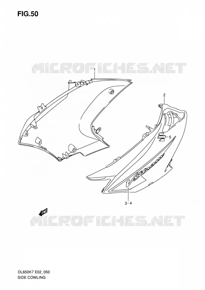 SIDE KUIP (MODEL K7) Suzuki MOTO 650 V-STROM 2007  DL650A K7 (E02,E19,E24)