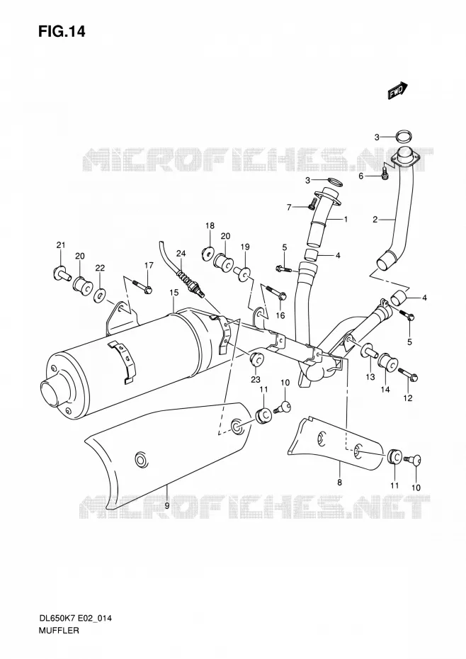 GELUIDDEMPER Suzuki MOTO 650 V-STROM 2008  DL650A K8 (E02,E19,E24,E37)