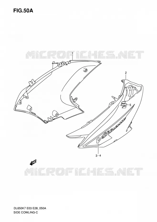 SIDE KUIP (MODEL K8) Suzuki MOTO 650 V-STROM 2008  DL650A K8 (E03,E28,E33)