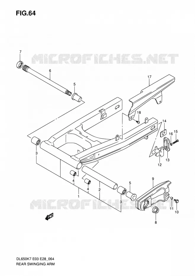 SWINGARM Suzuki MOTO 650 V-STROM 2008  DL650A K8 (E03,E28,E33)