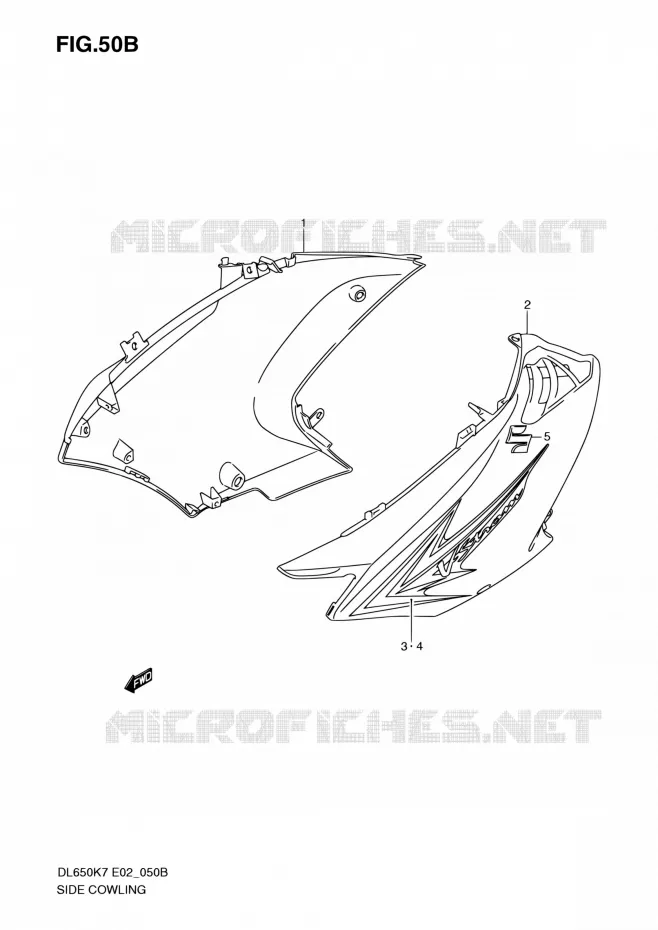 SIDE KUIP (MODEL K9) Suzuki MOTO 650 V-STROM 2009  DL650A K9 (E02,E19,E24,E37)