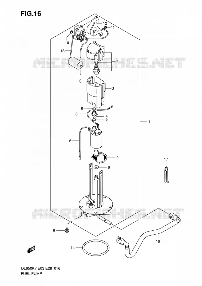 BENZINE POMP Suzuki MOTO 650 V-STROM 2009  DL650A K9 (E03,E28,E33)