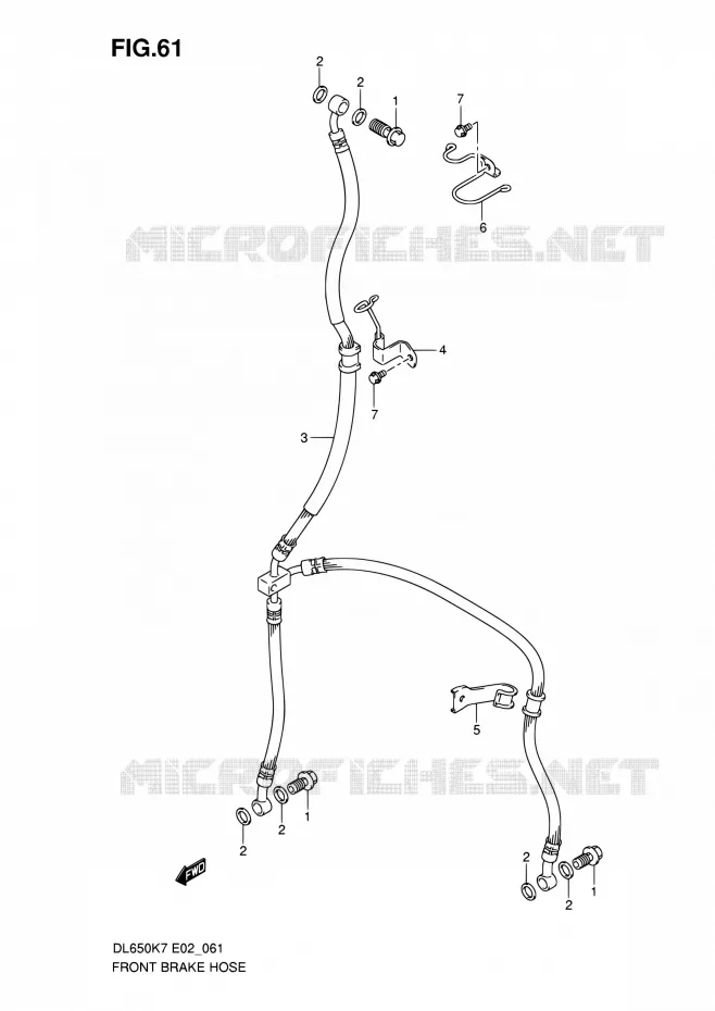FRONT REMSLANG (DL650K7/K8/K9/L0/UEL0) Suzuki MOTO 650 V-STROM 2010  DL650A L0 (E02,E19,E24)