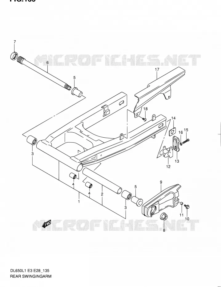 SWINGARM Suzuki MOTO 650 V-STROM 2011  DL650A L1 (E03,E28,E33)
