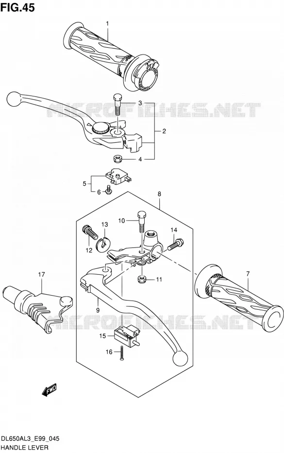 HANDGRIPS - LEVERS Suzuki MOTO 650 V-STROM 2013  DL650A L3 (E99)